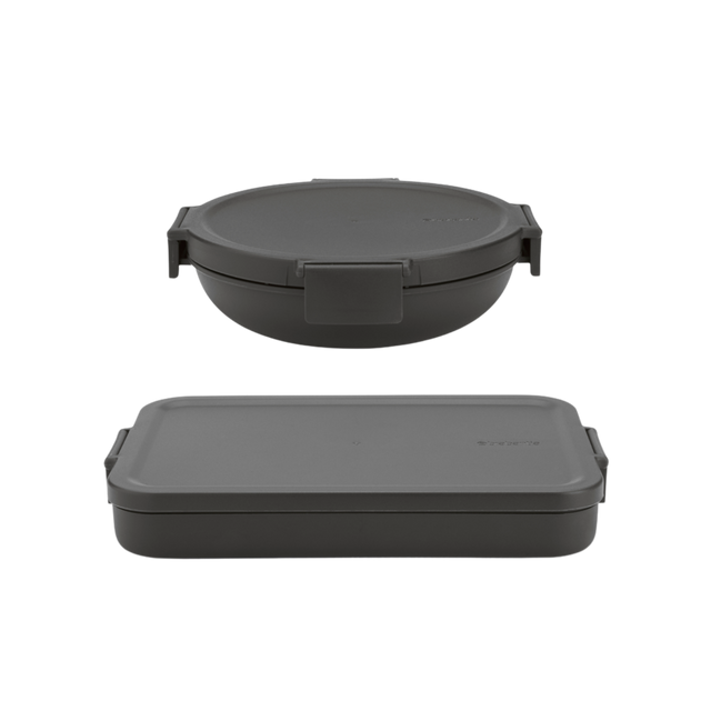 Pack Contenedores Almuerzo Bowl y Pequeño Dark Grey
