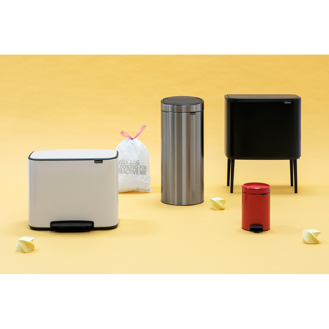 Basurero de pedal Bo, 36L, Blanco