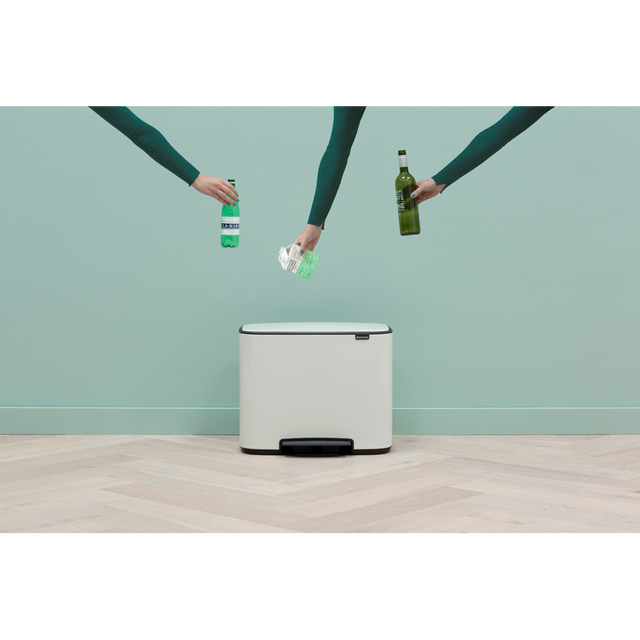 Basurero de pedal Bo, 36L, Blanco