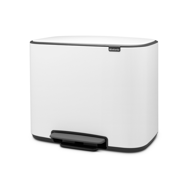 Basurero de pedal Bo, 36L, Blanco