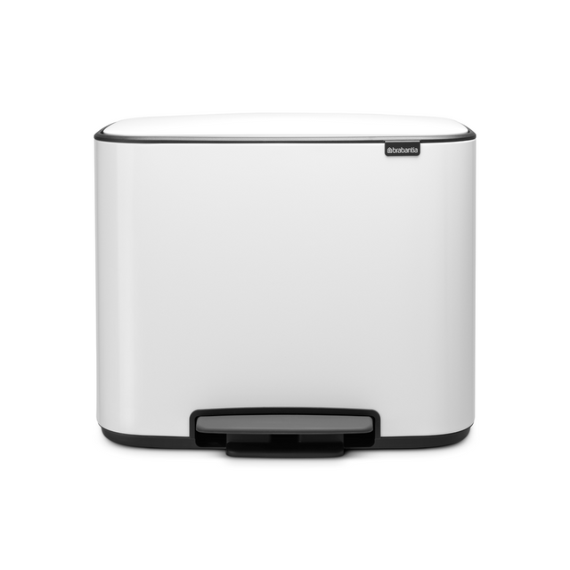 Basurero de pedal Bo, 36L, Blanco
