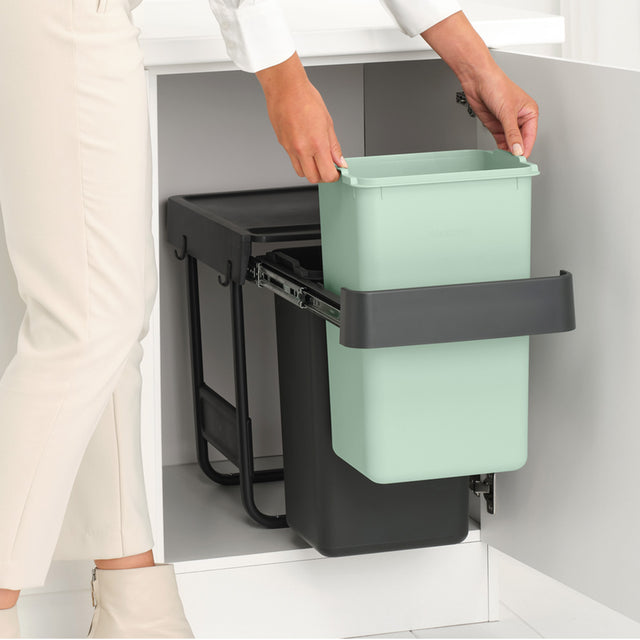 Basurero Sort & Go 2 x 15 Lt Dark Grey & Jade Green