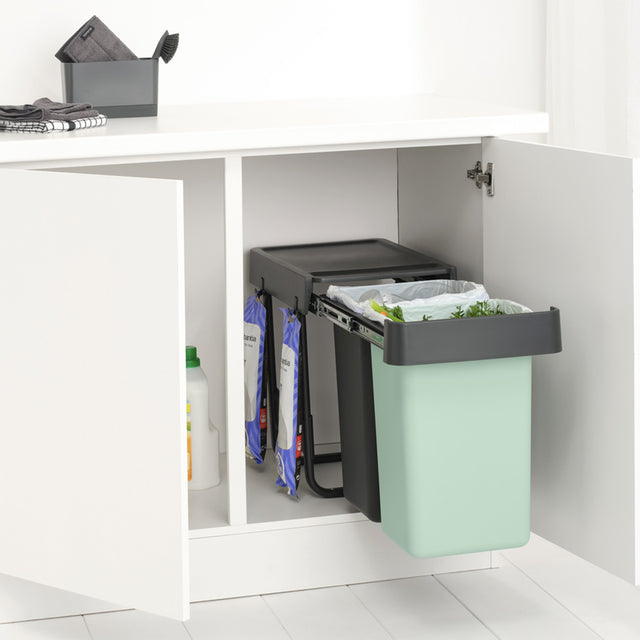 Basurero Sort & Go 2 x 15 Lt Dark Grey & Jade Green