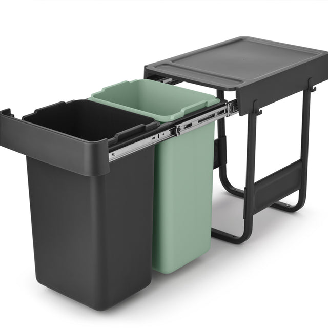 Basurero Sort & Go 2 x 15 Lt Dark Grey & Jade Green