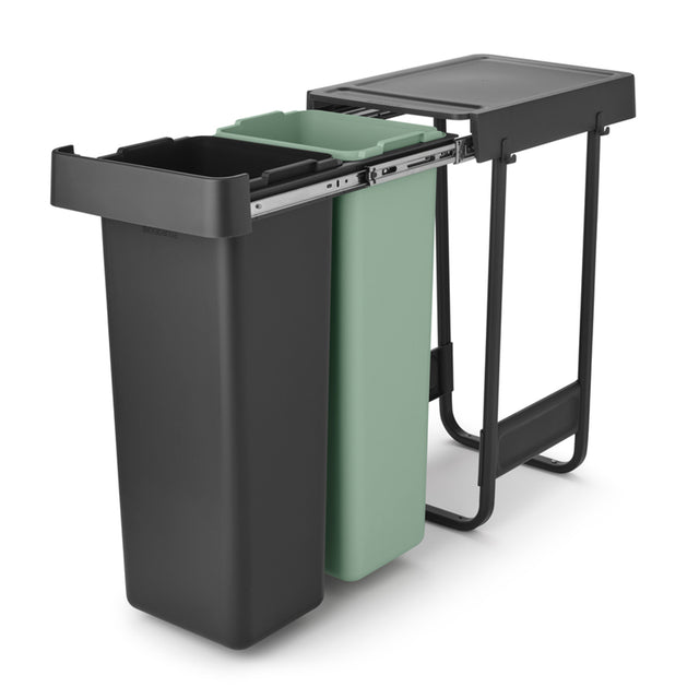Basurero Sort & Go 2 x 30 Lt Dark Grey & Jade Green