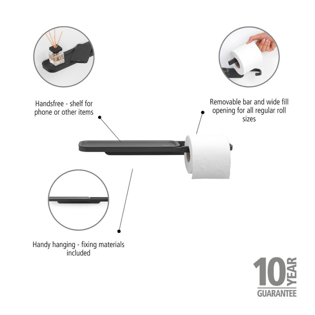 Porta Rollos con estante MindSet Mineral Infinite Grey