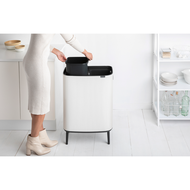 Basurero Bo Touch Hi 2 x 30 Lt White