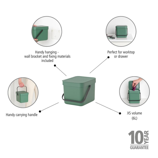 Basurero Sort & Go 6 Lt Fir Green