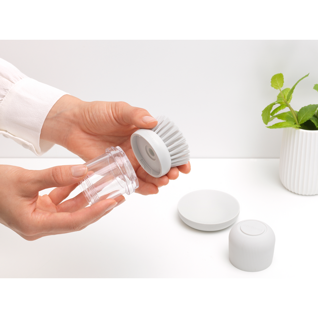 Cepillo para platos con dispensador Light Grey