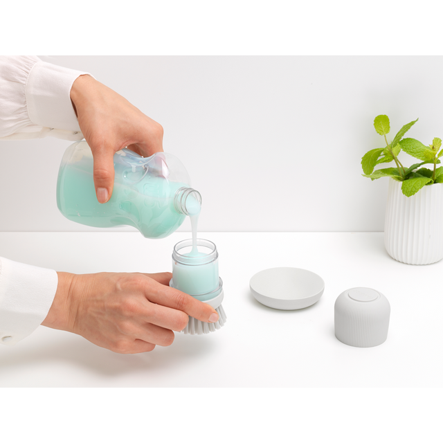 Cepillo para platos con dispensador Light Grey