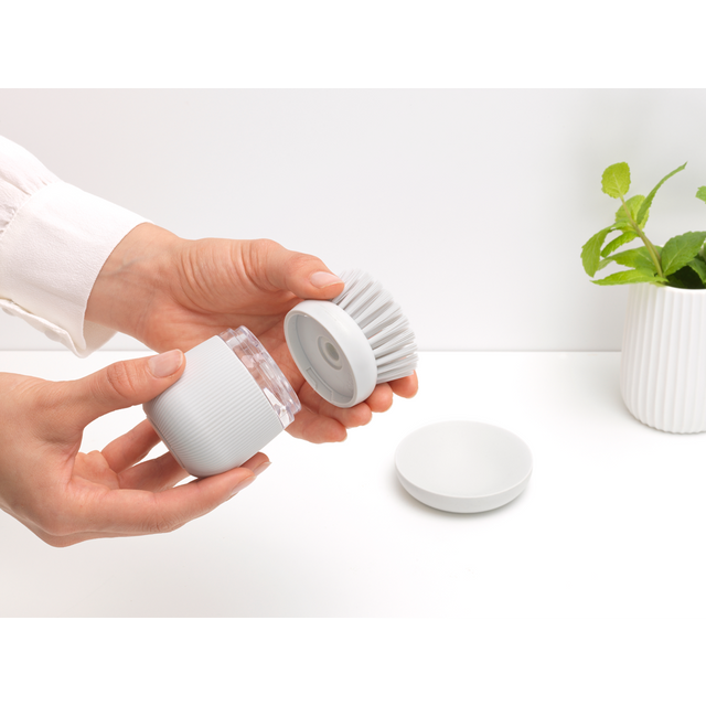 Cepillo para platos con dispensador Light Grey