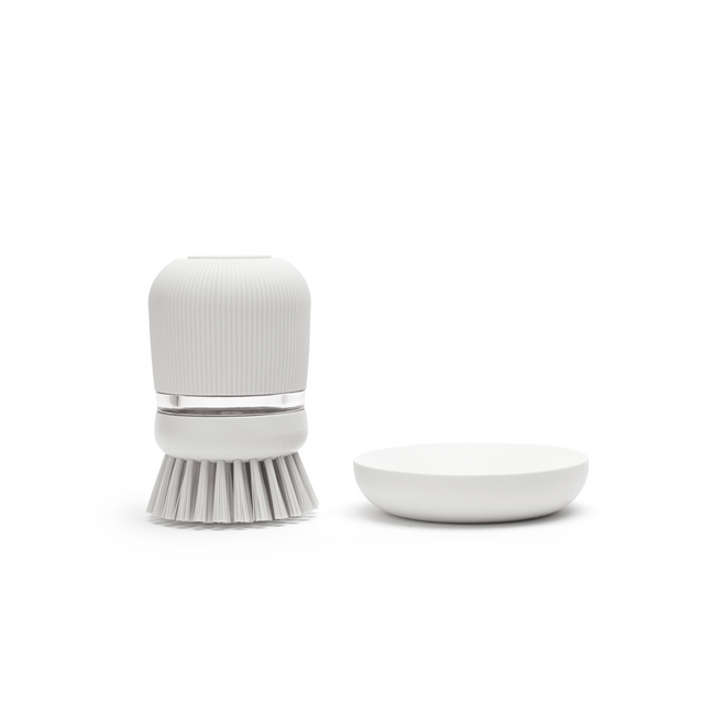 Cepillo para platos con dispensador Light Grey
