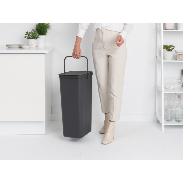 Basurero Reciclaje Sort & Go 40 Lt Grey