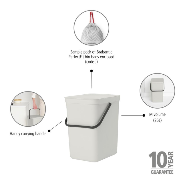 Basurero Sort & Go 25 Lt Light Grey