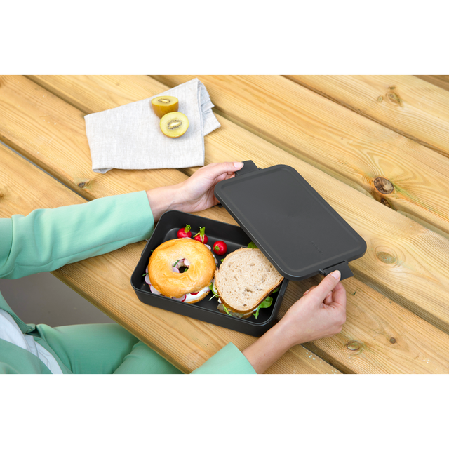 Contenedor para almuerzo Make & Take Grande Dark Grey