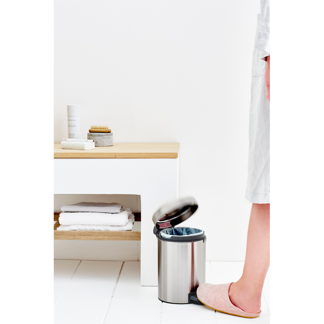 Basurero Pedal NewIcon 3 Lt Matt Steel Fingerprint Proof