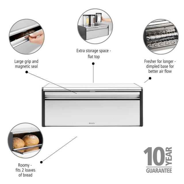 Panera de tapa abatible Matt Steel Fingerprint Proof