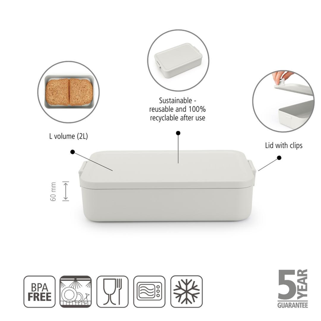 Contenedor para almuerzo Make & Take Grande Light Grey