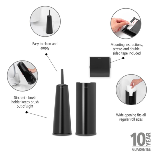Set de 3 accesorios de baño ReNew Matt Black