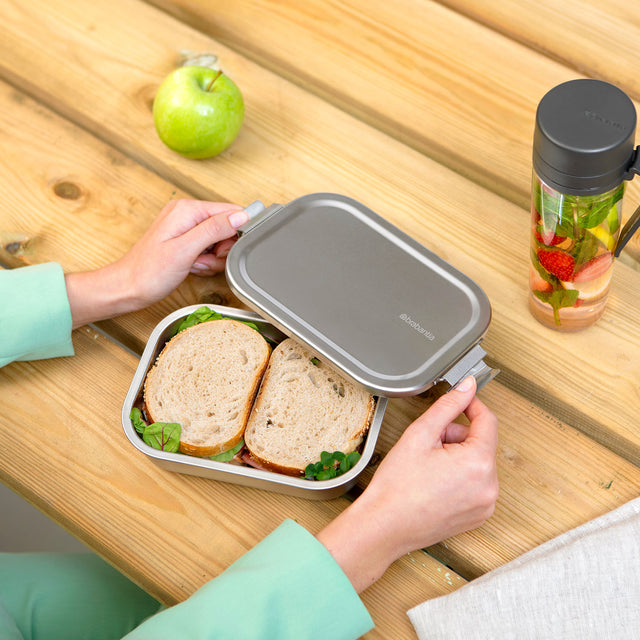 Contenedor para almuerzo Make & Take mediano acero inoxidable - Matt Steel