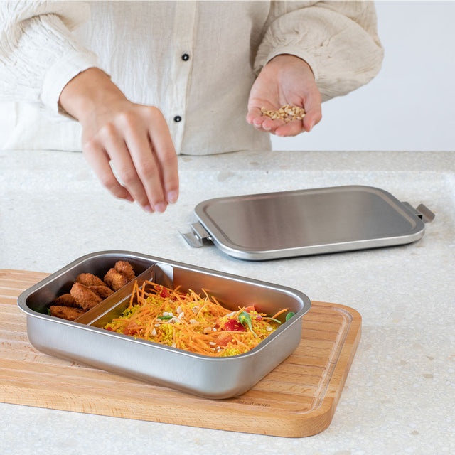 Contenedor para almuerzo Make & Take Bento grande acero inoxidable - Matt Steel