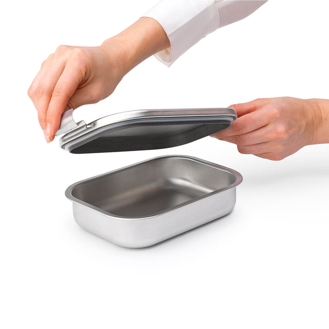 Contenedor para almuerzo Make & Take mediano acero inoxidable - Matt Steel