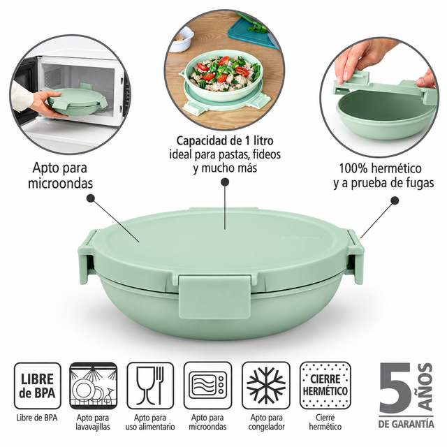 Bowl para almuerzo Make & Take 1 Lt Jade Green