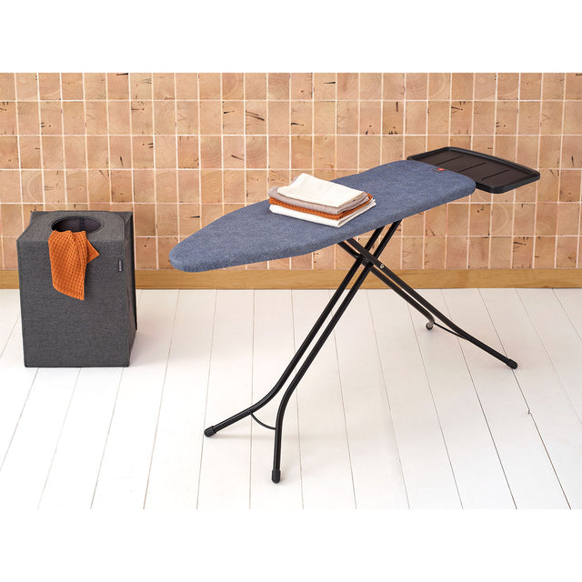 Tabla de planchar B, 124x38 cm, soporte sólido unidad de vapor - Denim Blue