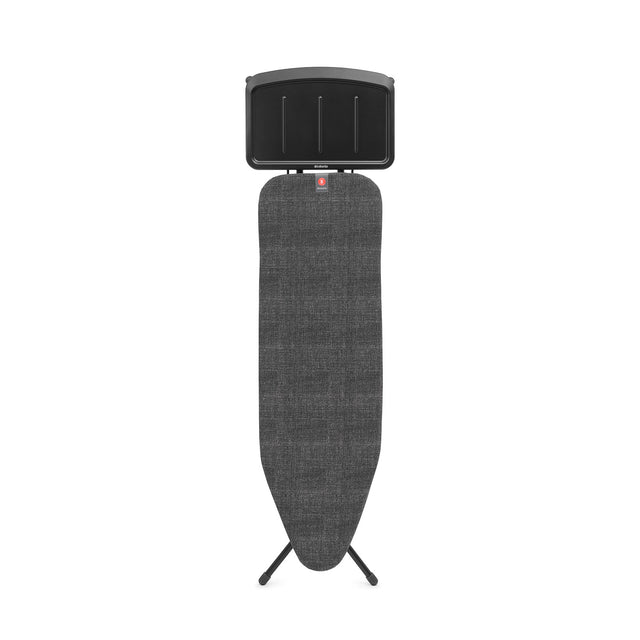 Tabla de planchar B, 124x38 cm, soporte sólido unidad de vapor - Denim Black