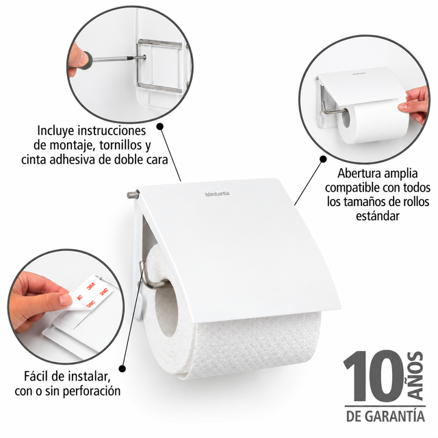 Porta rollos de papel higiénico ReNew White
