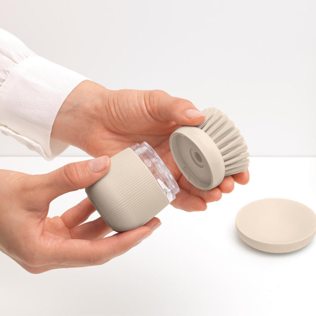 Cepillo para platos con dispensador SinkSide Beige