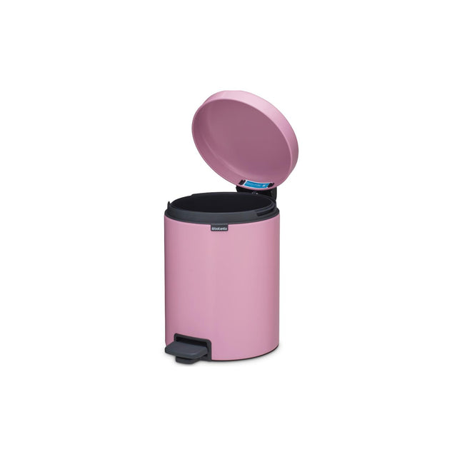 Basurero Pedal NewIcon 5 Lt Balde Plástico Rosado