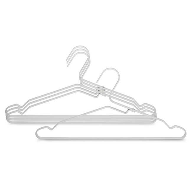 Set de 4 Colgadores de Ropa Aluminio Silver
