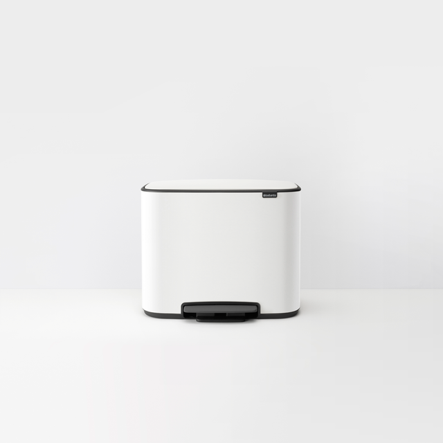 Basurero de pedal Bo, 36L, Blanco