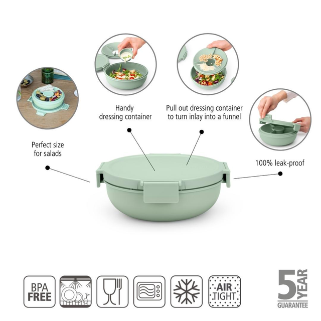 Bowl para ensalada Make & Take 1,3 Lt Jade Green