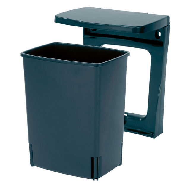 Basurero con soporte para puerta 10 Lt Black