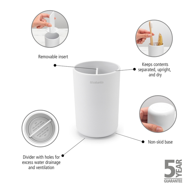 Vaso para cepillos de dientes ReNew White