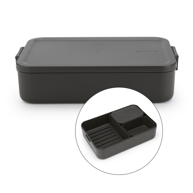 Contenedor para almuerzo Make & Take Bento Grande Dark Grey