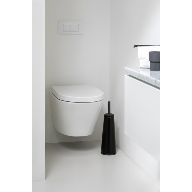 Escobilla de baño con soporte ReNew Matt Black