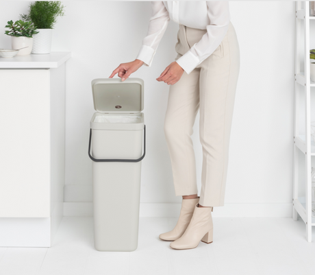 Basurero Reciclaje Sort & Go 40 Lt White