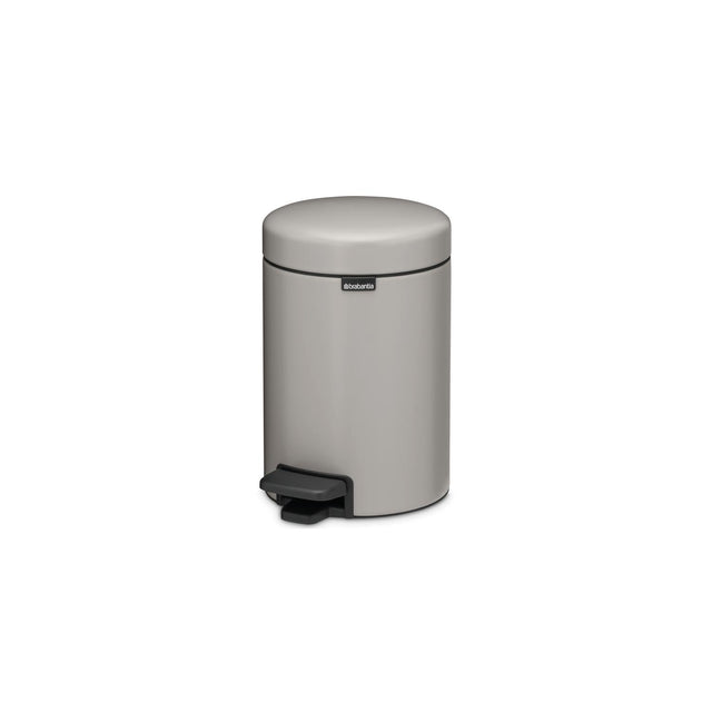 Basurero Pedal NewIcon 3 Lt Balde Plástico Soft grey