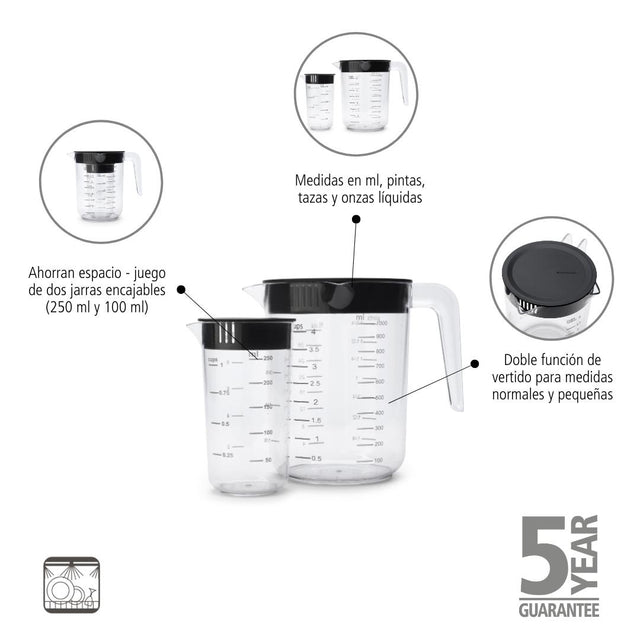 Jarra medidora Tasty juego de 2 - Transparent