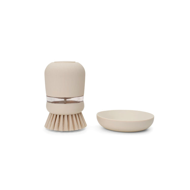 Cepillo para platos con dispensador SinkSide Beige